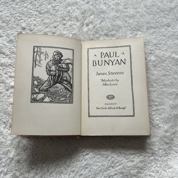 Paul Bunyan - James Stevens 1925 2nd Printing Alfred Knopf Woodcuts Allen Lewis - Picture 3 of 13